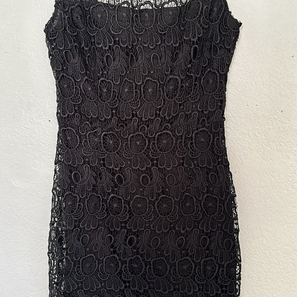 BB Dakota Size 2 Black Crochet Lace fitted dress - Picture 2 of 6